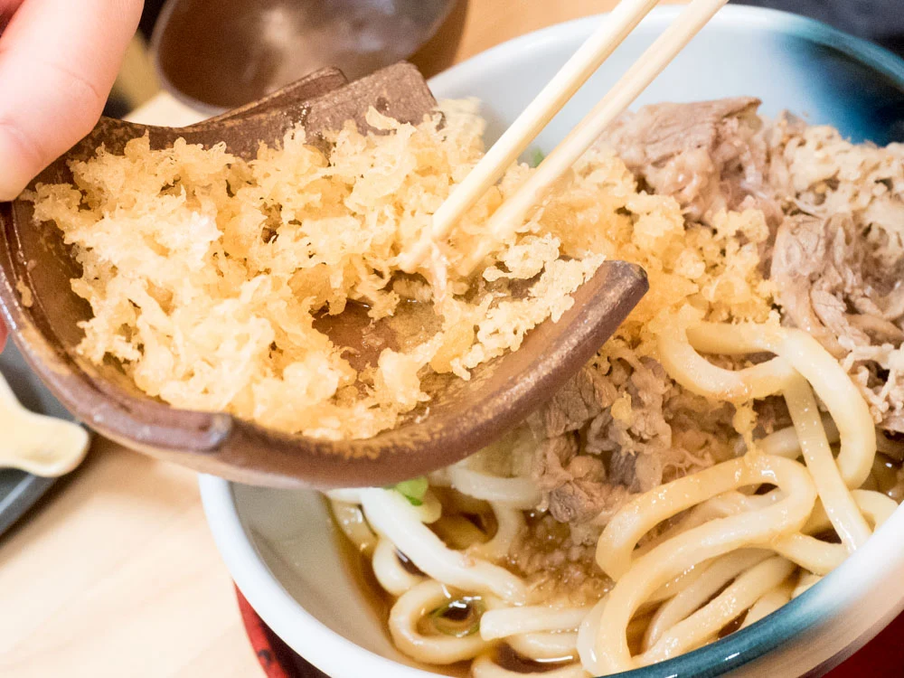 ふじ心:肉おろしぶっかけ(温)の天かす
