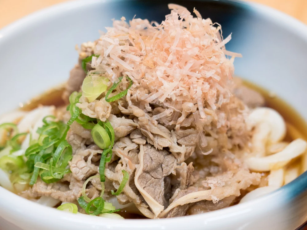 ふじ心:肉おろしぶっかけ(温)の牛肉