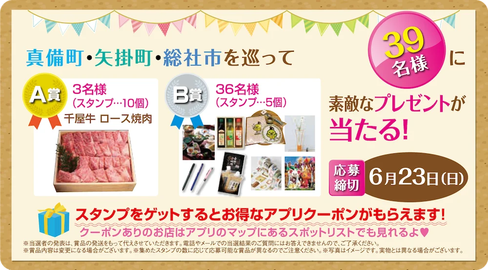 高梁川流域周遊ラリー 特産品や賞品