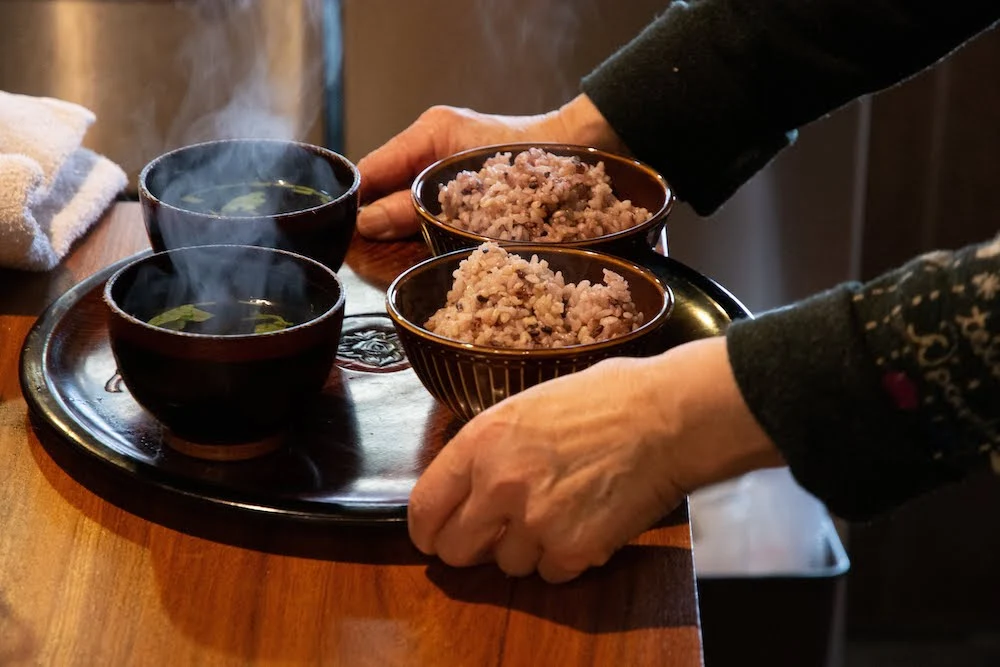 雑穀米の元気米ごはんと吸い物