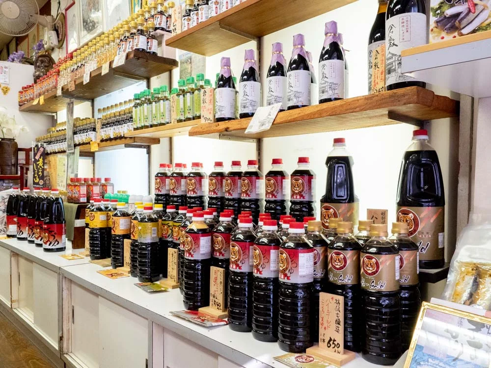 倉敷名産館のとら醤油製品