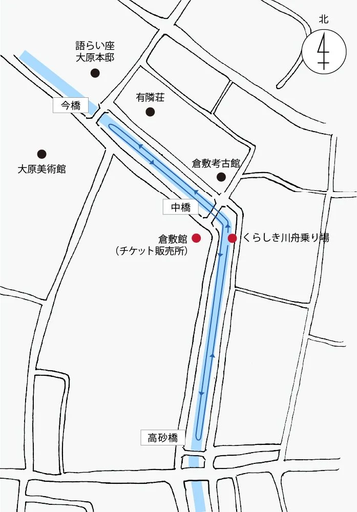 くらしき川舟流し マップ