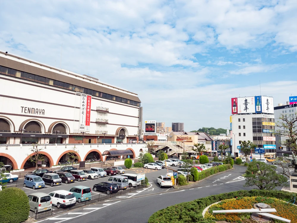 JR倉敷駅からふるいち本店・仲店方面を望む