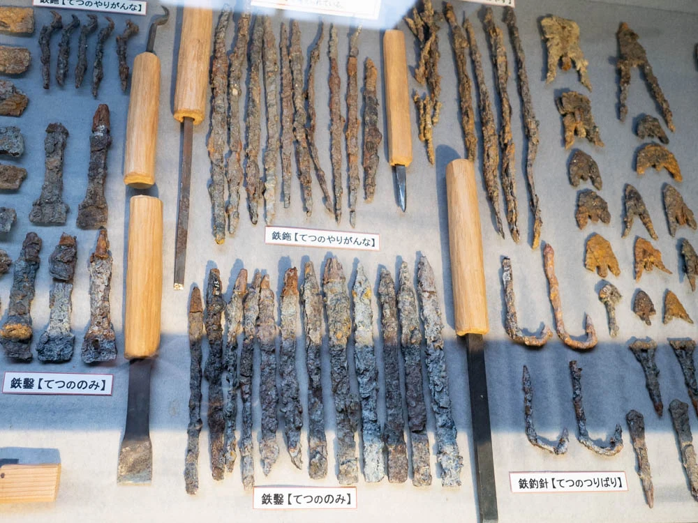 倉敷考古館:金蔵山古墳から出土した鉄器