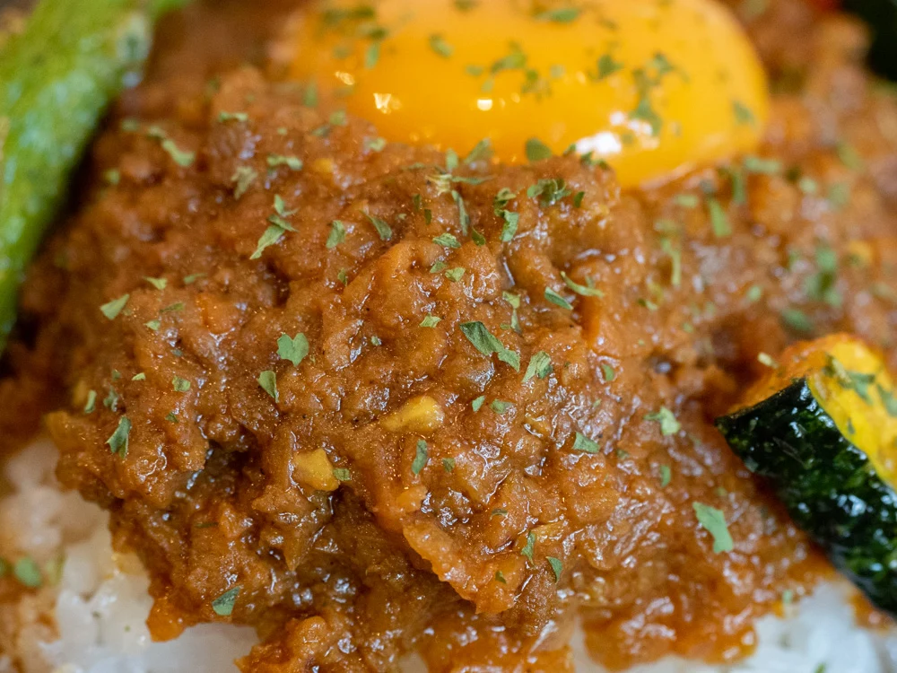 カフェ くらしき芸文館のキーマカレーの挽き肉