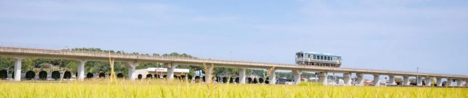 井原鉄道 真備 田園風景