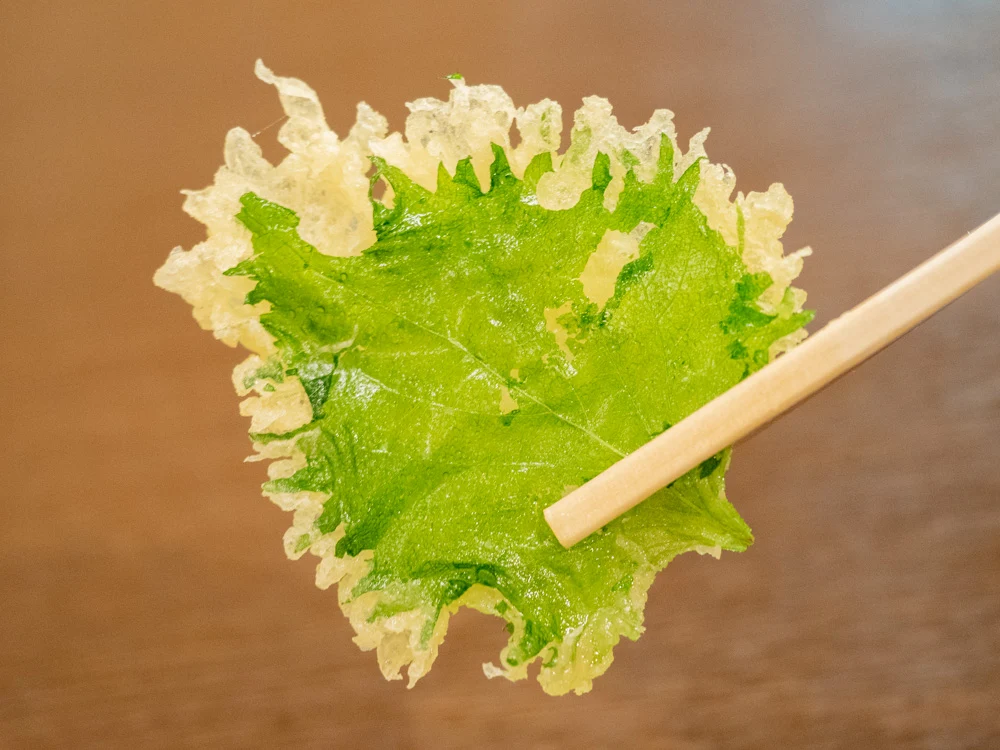 すぎ茶屋:上天ざるうどんの大葉天