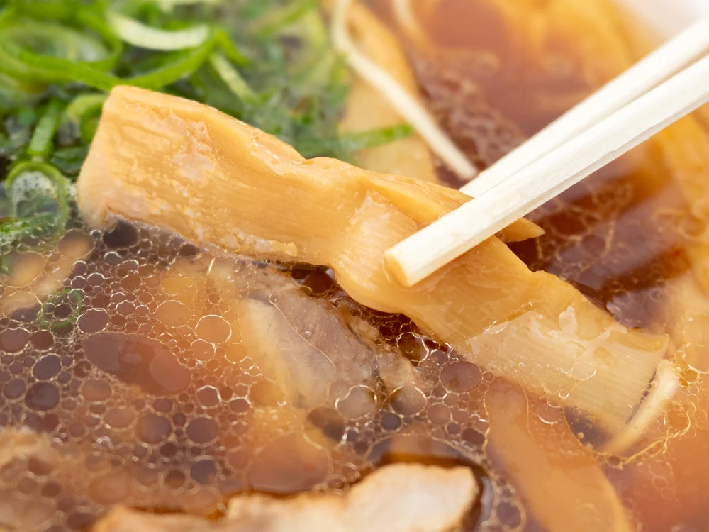 笠岡ラーメン屋台:笠岡ラーメンのメンマ