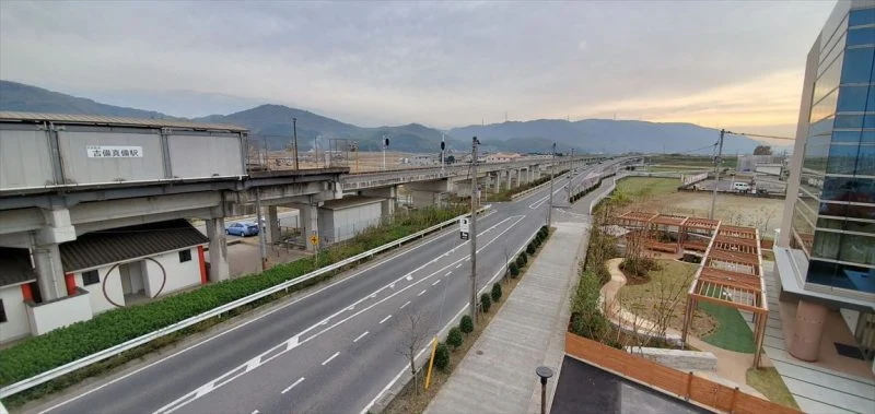 吉備真備駅の歩道橋から