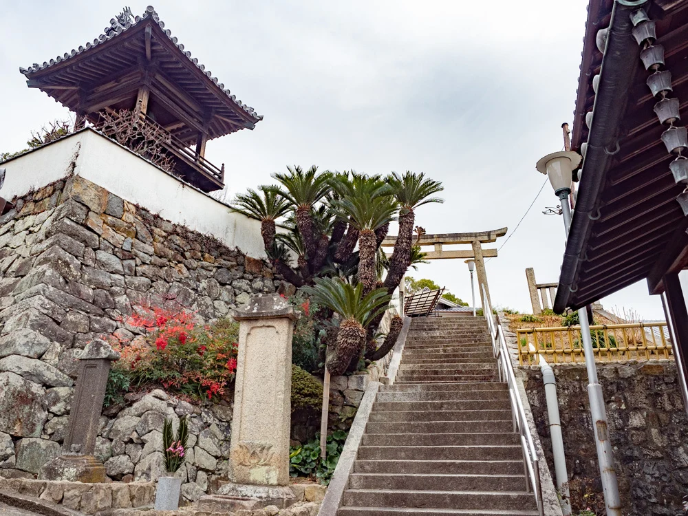 本栄寺:事務所横の石段
