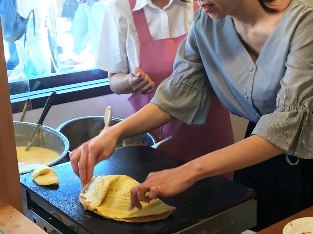 橘香堂:美観地区店 むらすゞめ手焼き体験(ジャンボ)