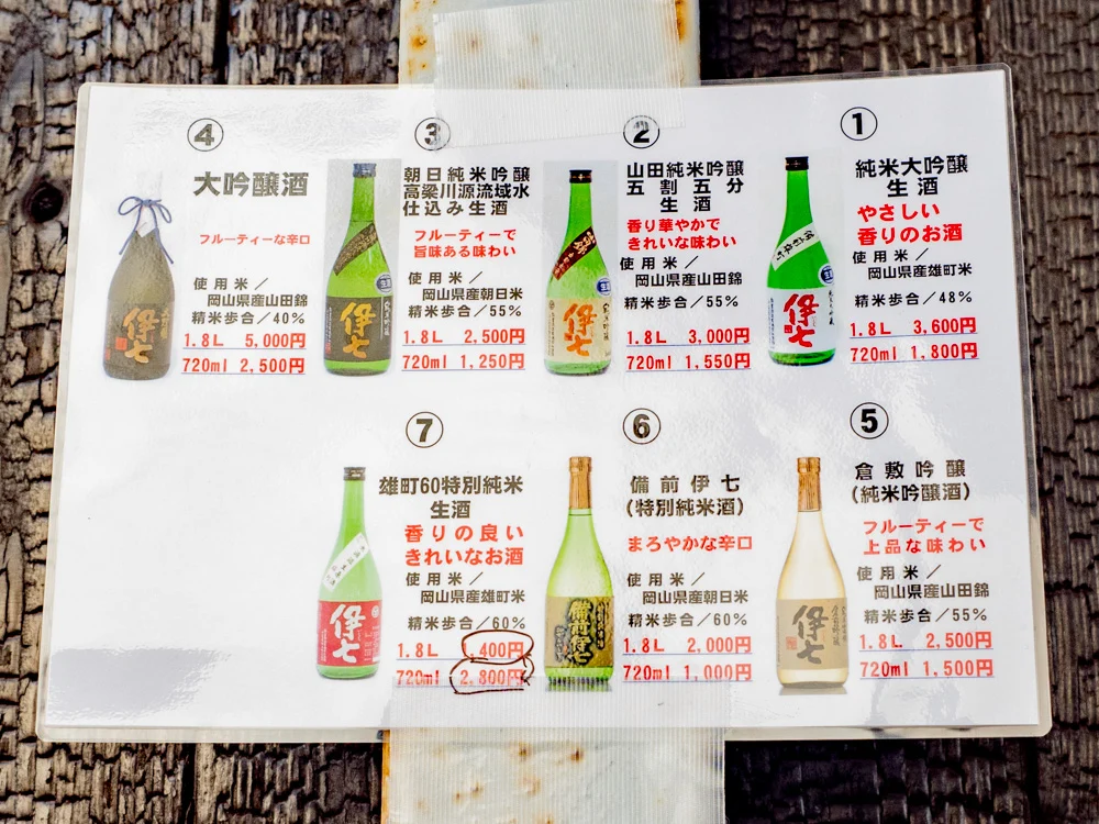 熊屋酒造 令和二年伊七新酒まつり:試飲の7種