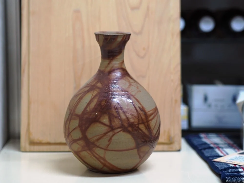 島村さんが作った備前焼の花瓶