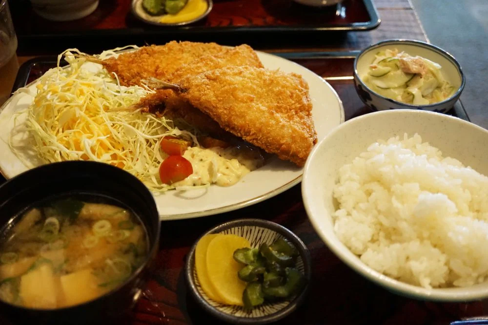 ノラネコ食堂真備店 アジフライ定食