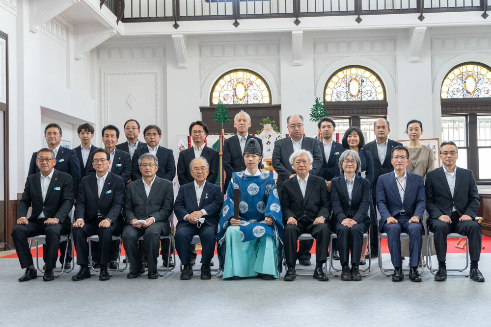 大原美術館(仮称)新児島館プロジェクト 地鎮祭神事の出席者集合写真