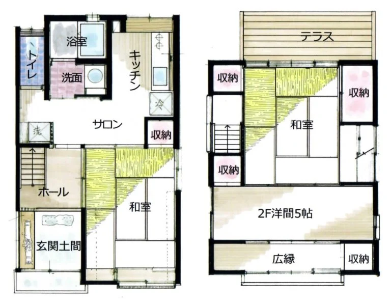 くらしきカワセミ亭 間取図