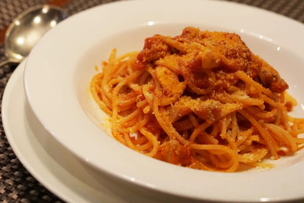 煉天地 秋のランチいただきます パスタ
