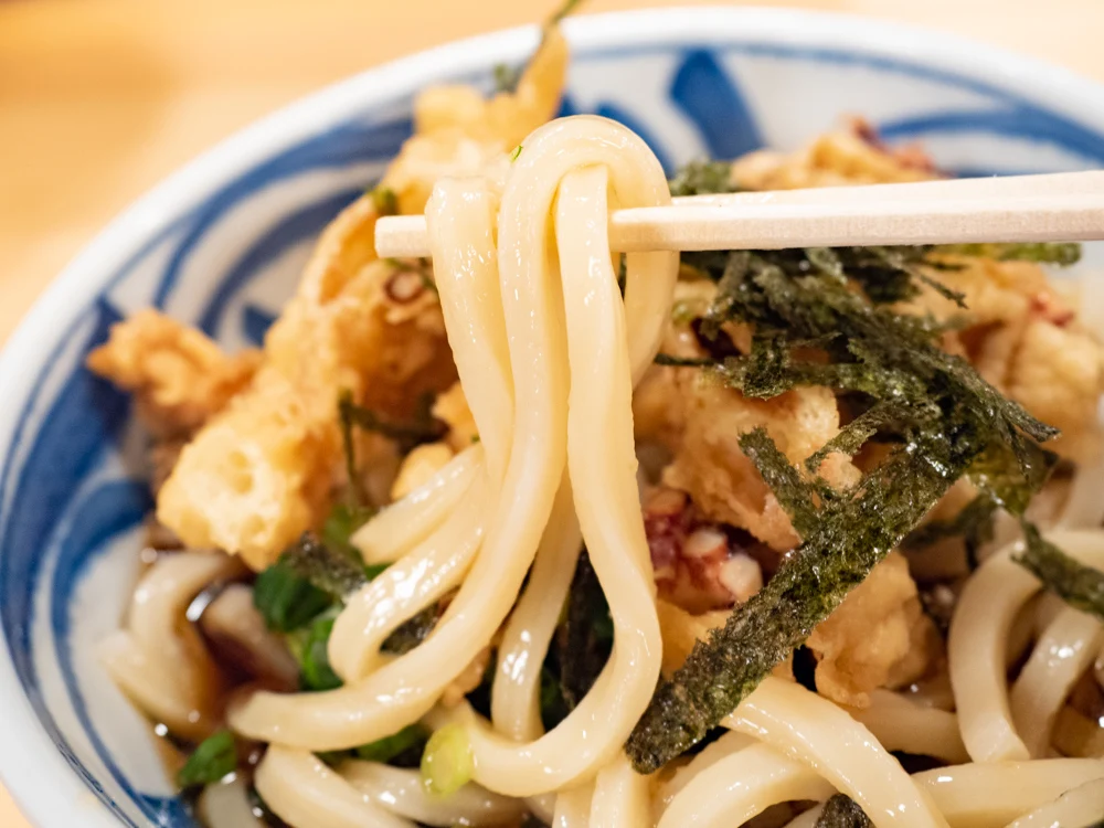 かわはら:イカ入りぶっかけうどん(冷)