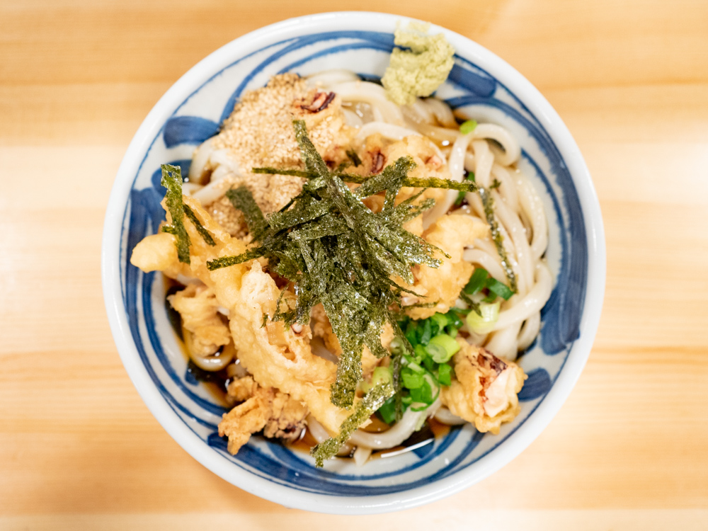 かわはら:イカ入りぶっかけうどん(冷)