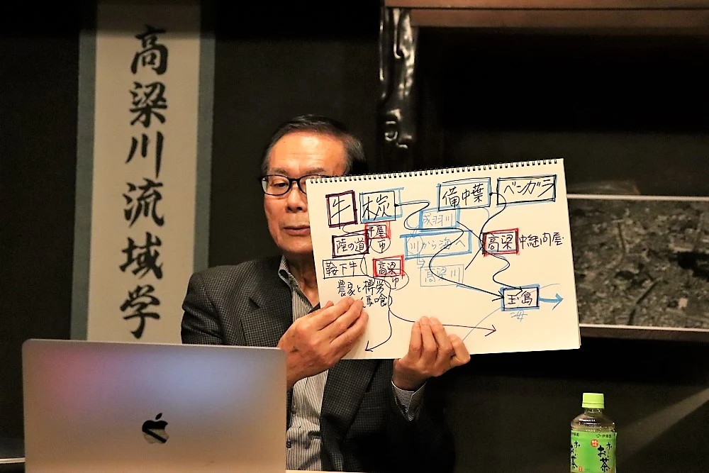 神崎先生の講義のようす 支流