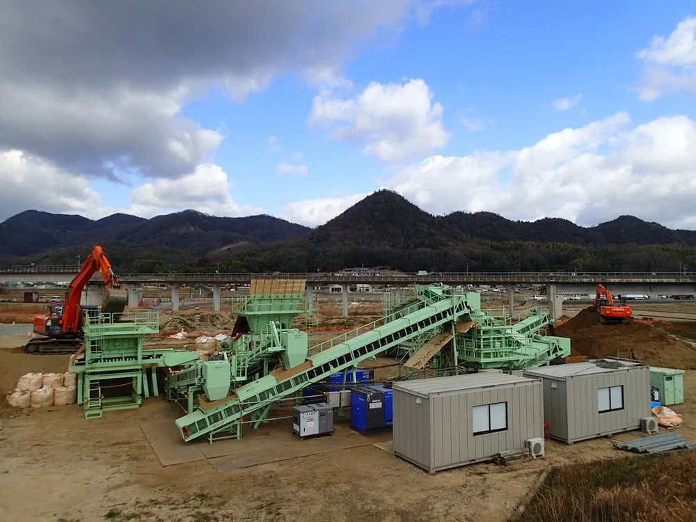 小田川の土と高梁川の土を混ぜる