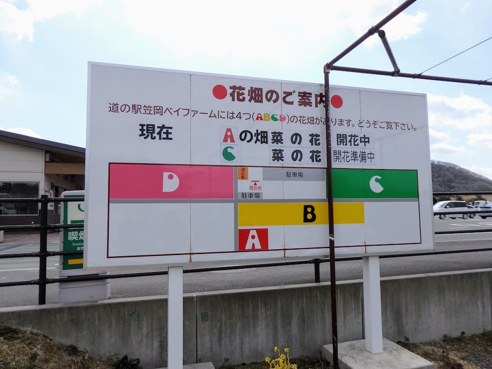 道の駅 笠岡ベイファームの花畑の位置