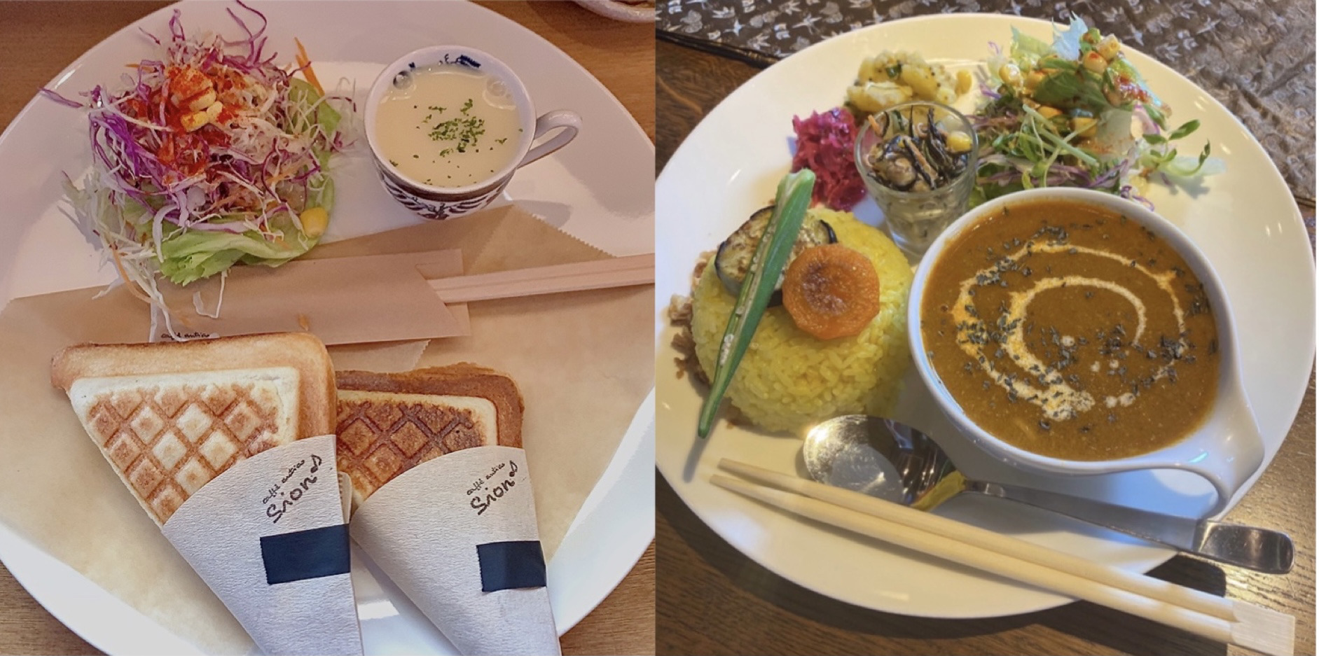 caffe antico sion　ホットサンドとバターチキンカレー