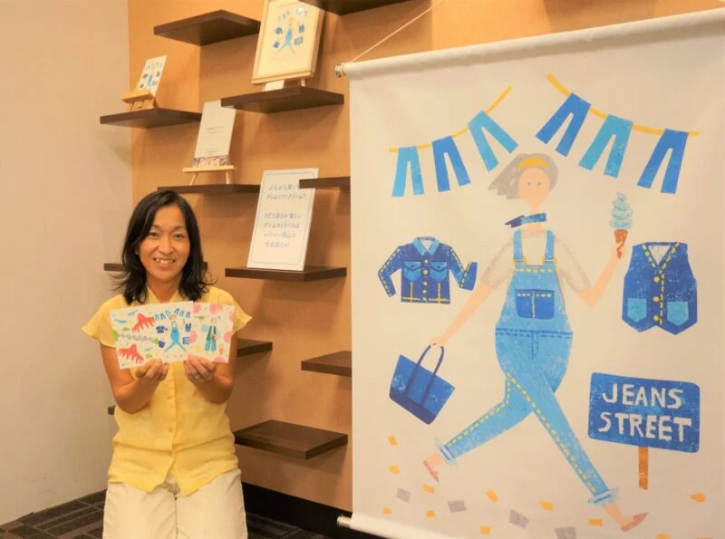 フジワカマリ illustration Exhibition ～ 天満屋 倉敷店でほっこりコラージュ風切り張りイラストのイラスト展、かわいい作品でやさしい気持ちに