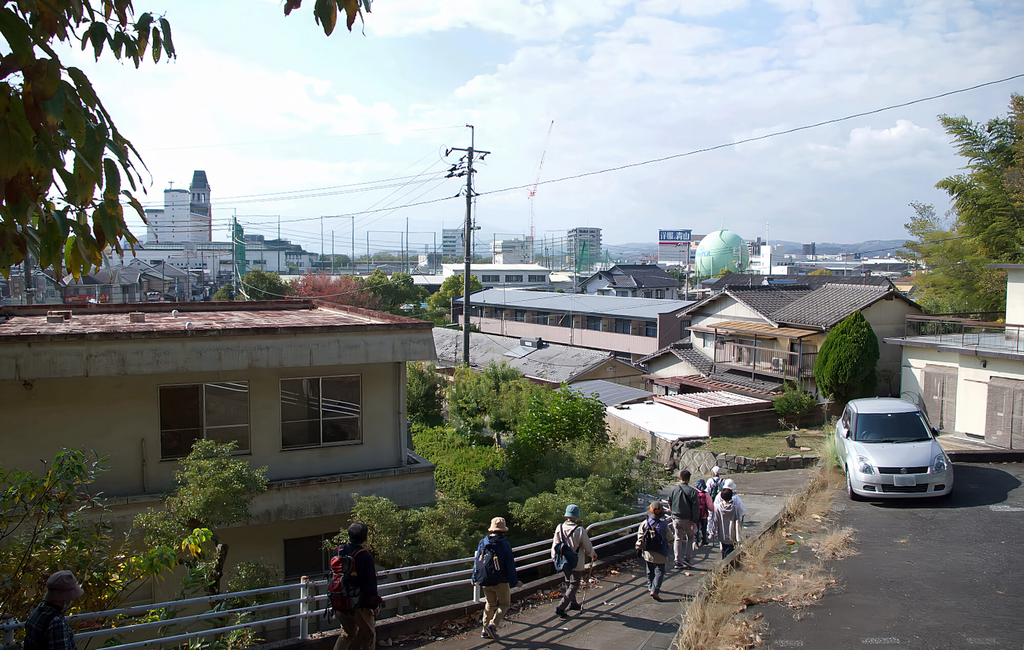 向山から倉敷市街地へ