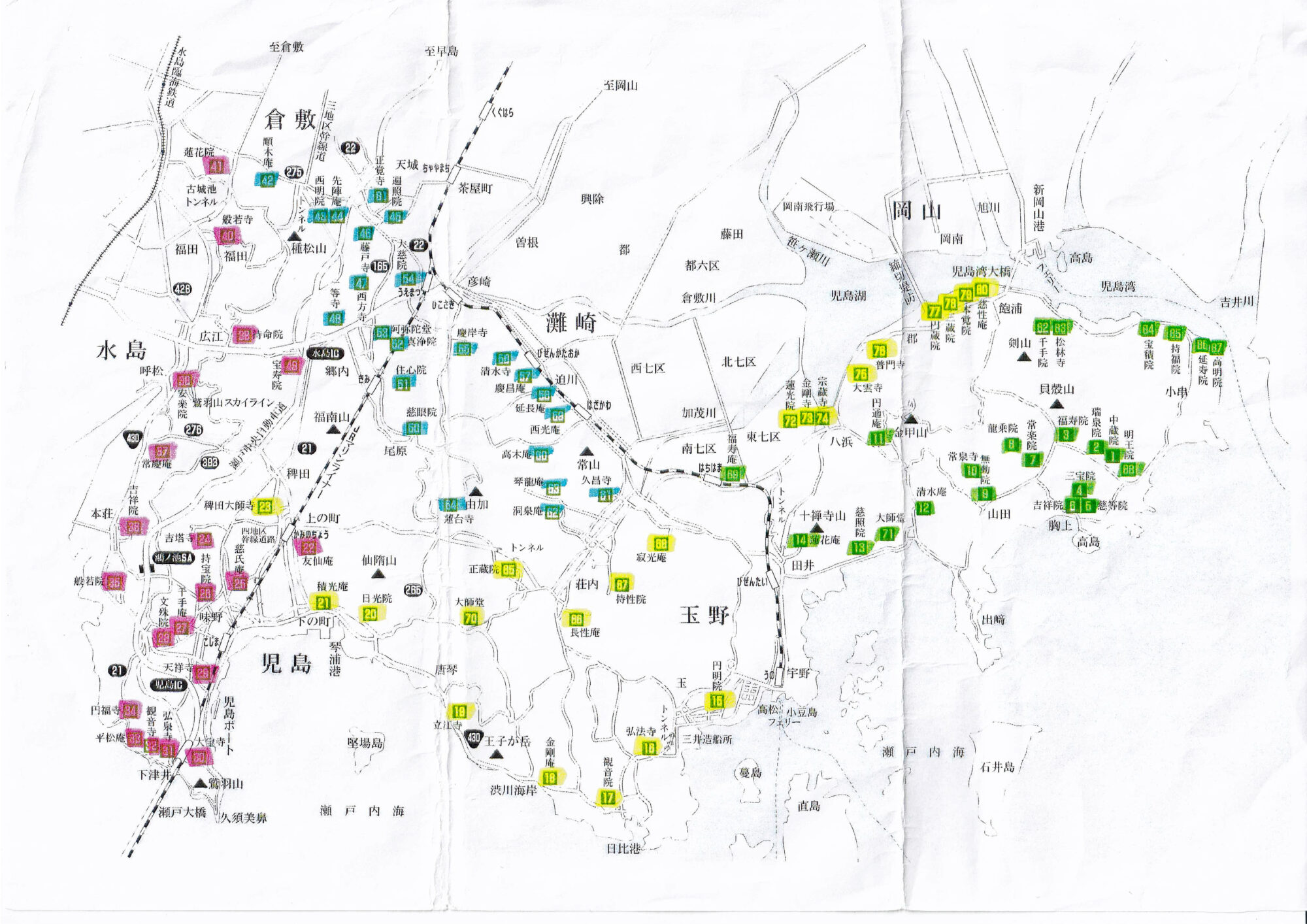 児島88ヶ所巡拝　地図