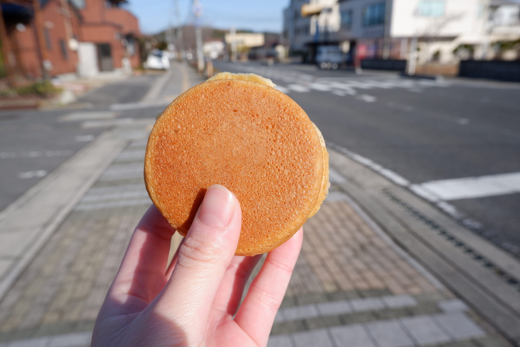 焼きたてのたけのこ入り大判焼き