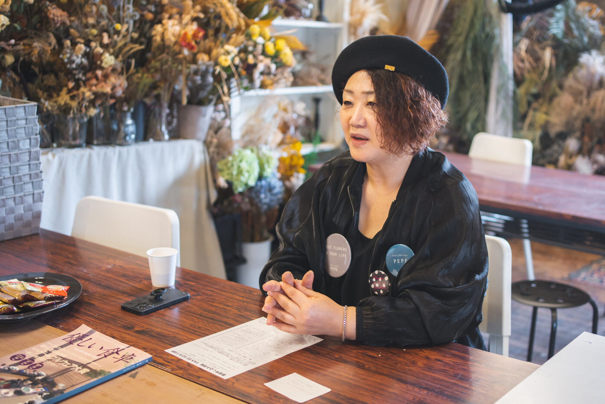 テーブルコーディネートについて話す福田さん