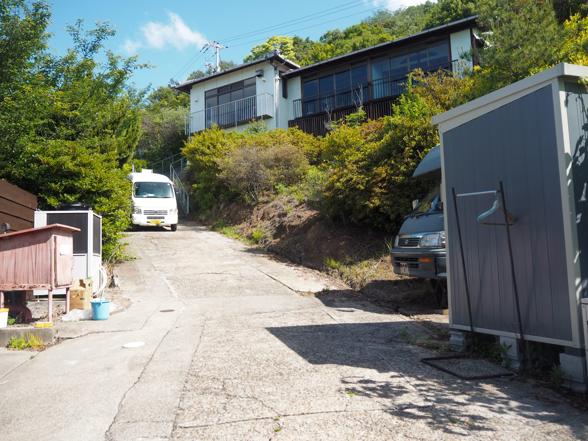 浮サウナから見たDENIM HOSTEL float