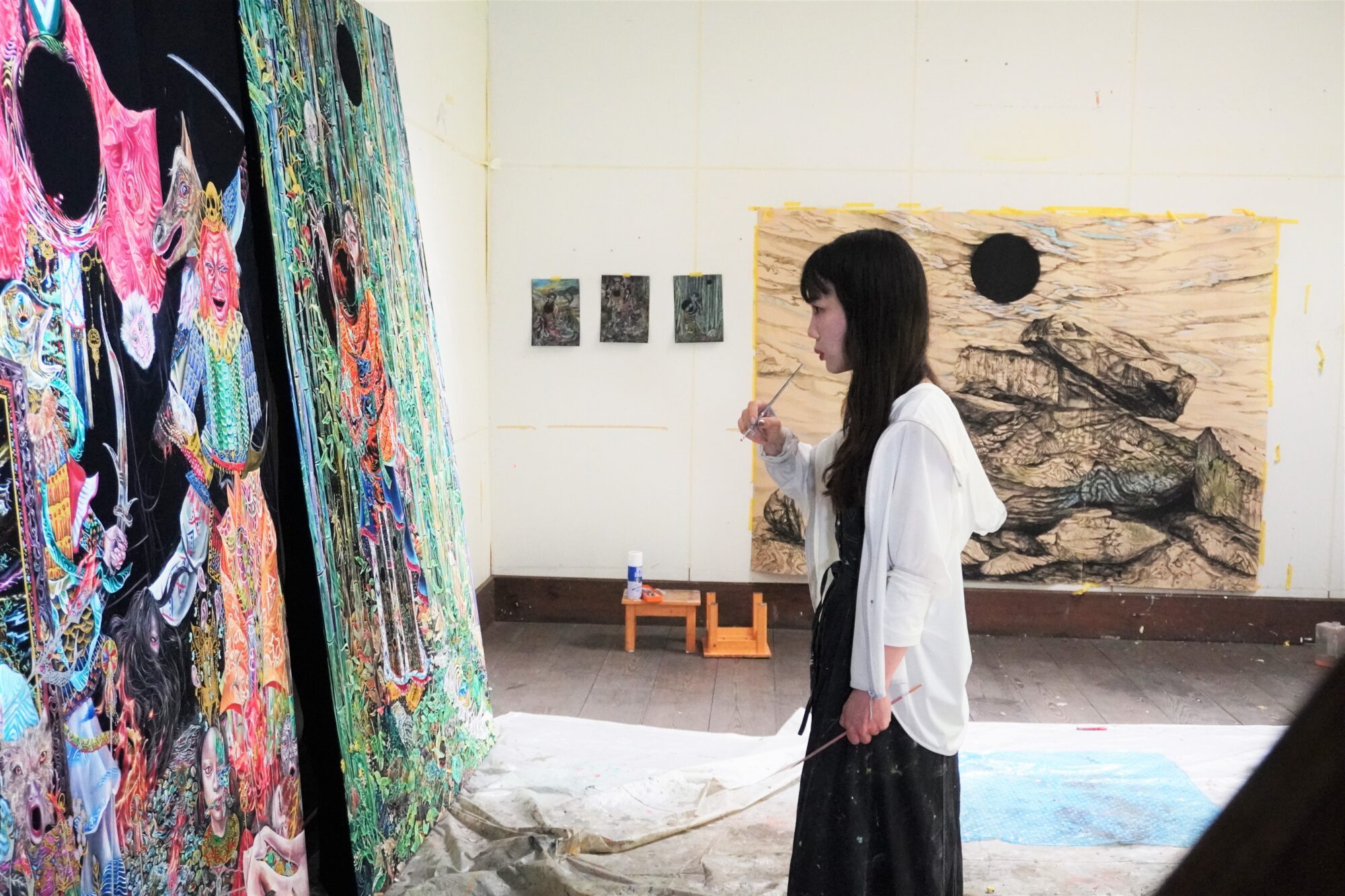 「新竹取物語」の制作に取り組む谷原菜摘子さん