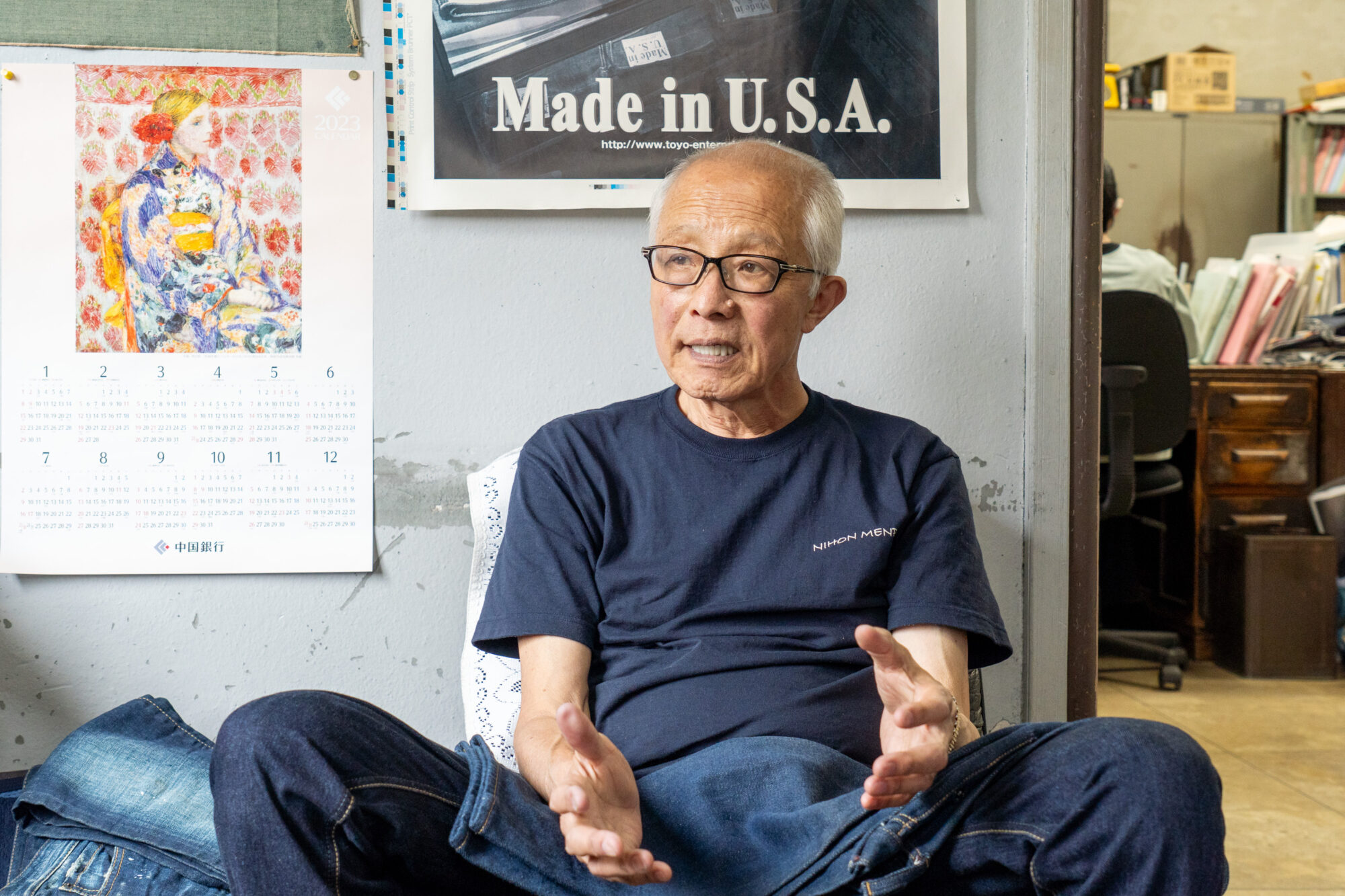 井原デニムを語る川井社長