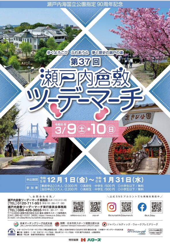 瀬戸内倉敷ツーデーマーチの宣伝ポスター