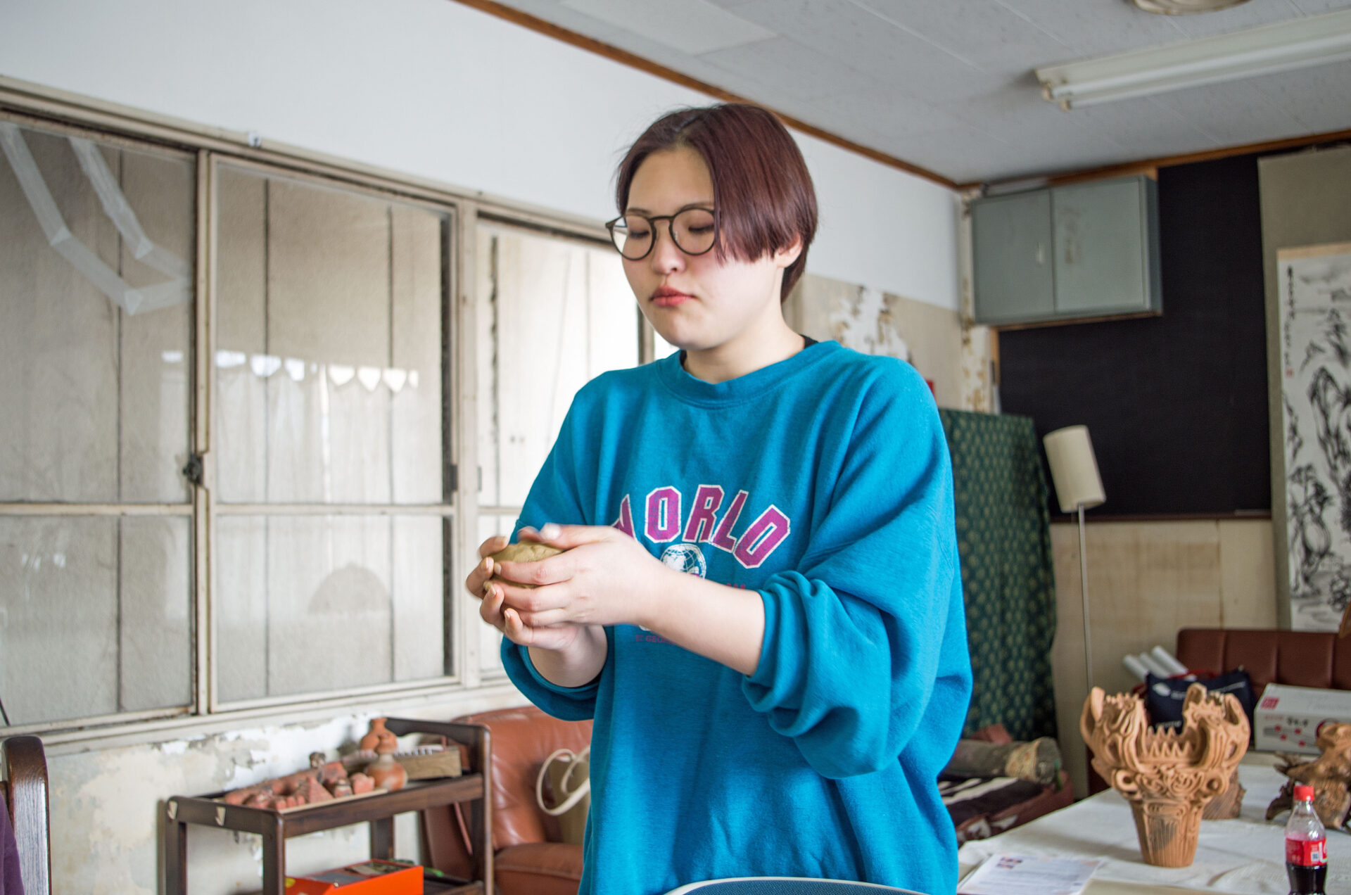 制作過程 粘土を丸に