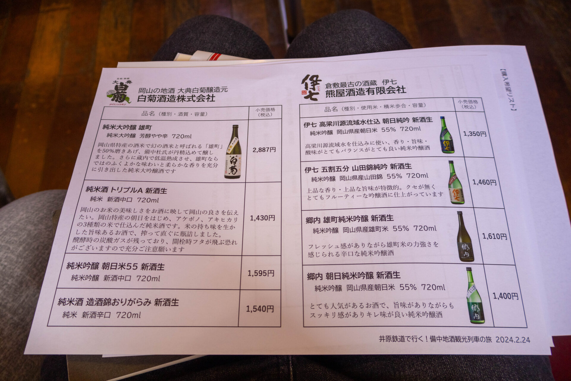 地酒の説明書