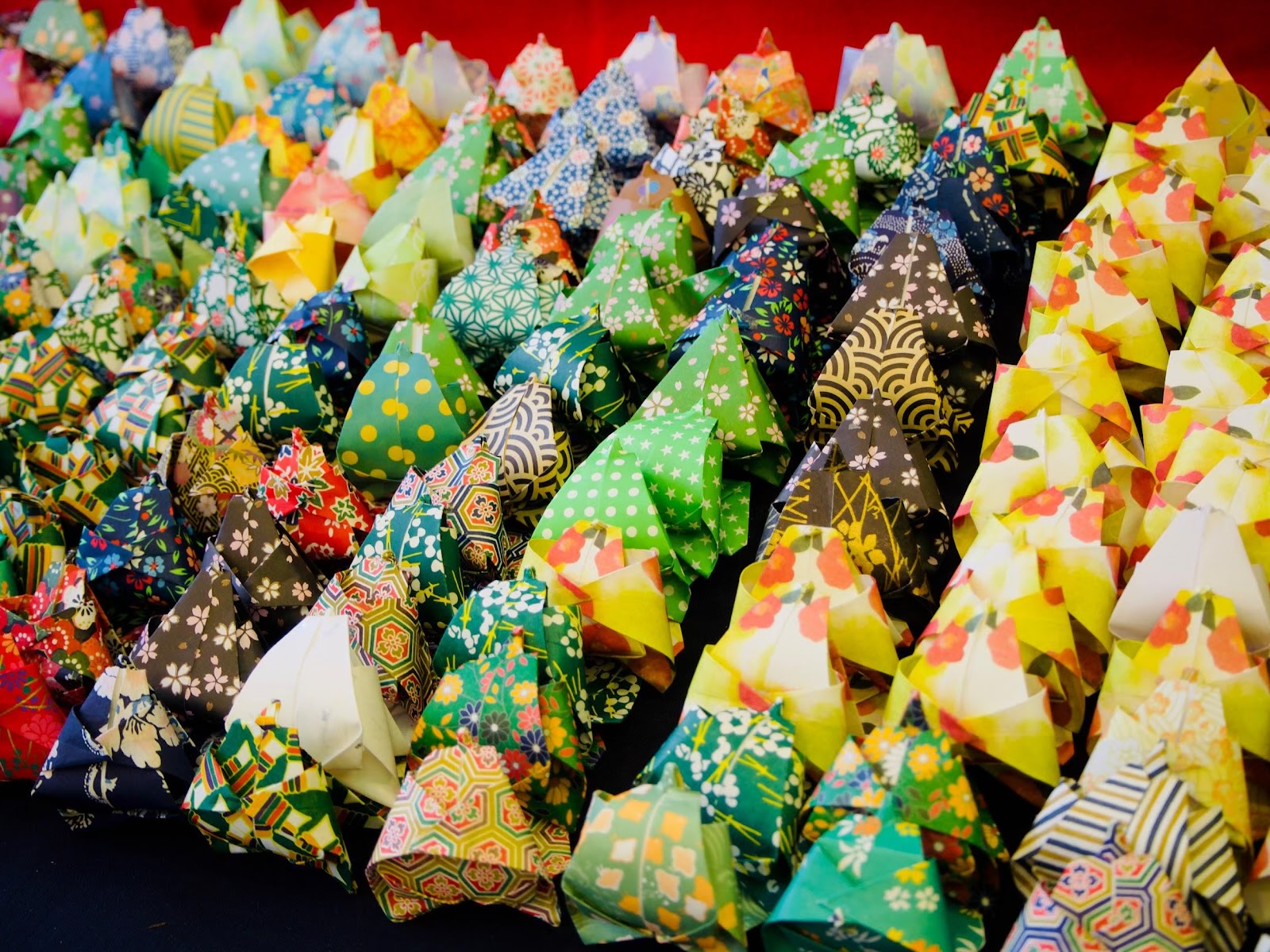 Colorful origami hina doll