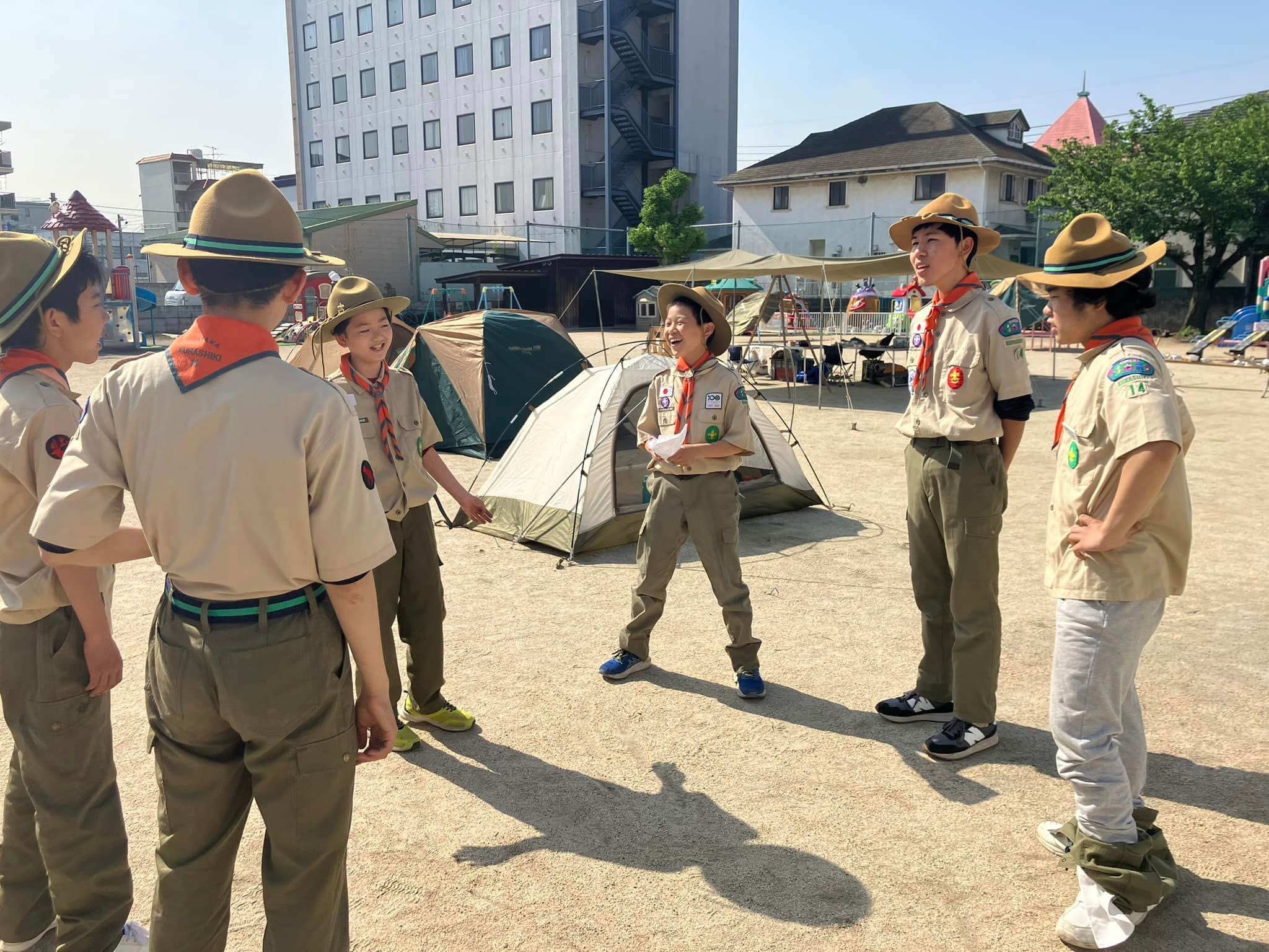 写真提供：ボーイスカウト岡山連盟倉敷第14団　スプリングキャンプのようす