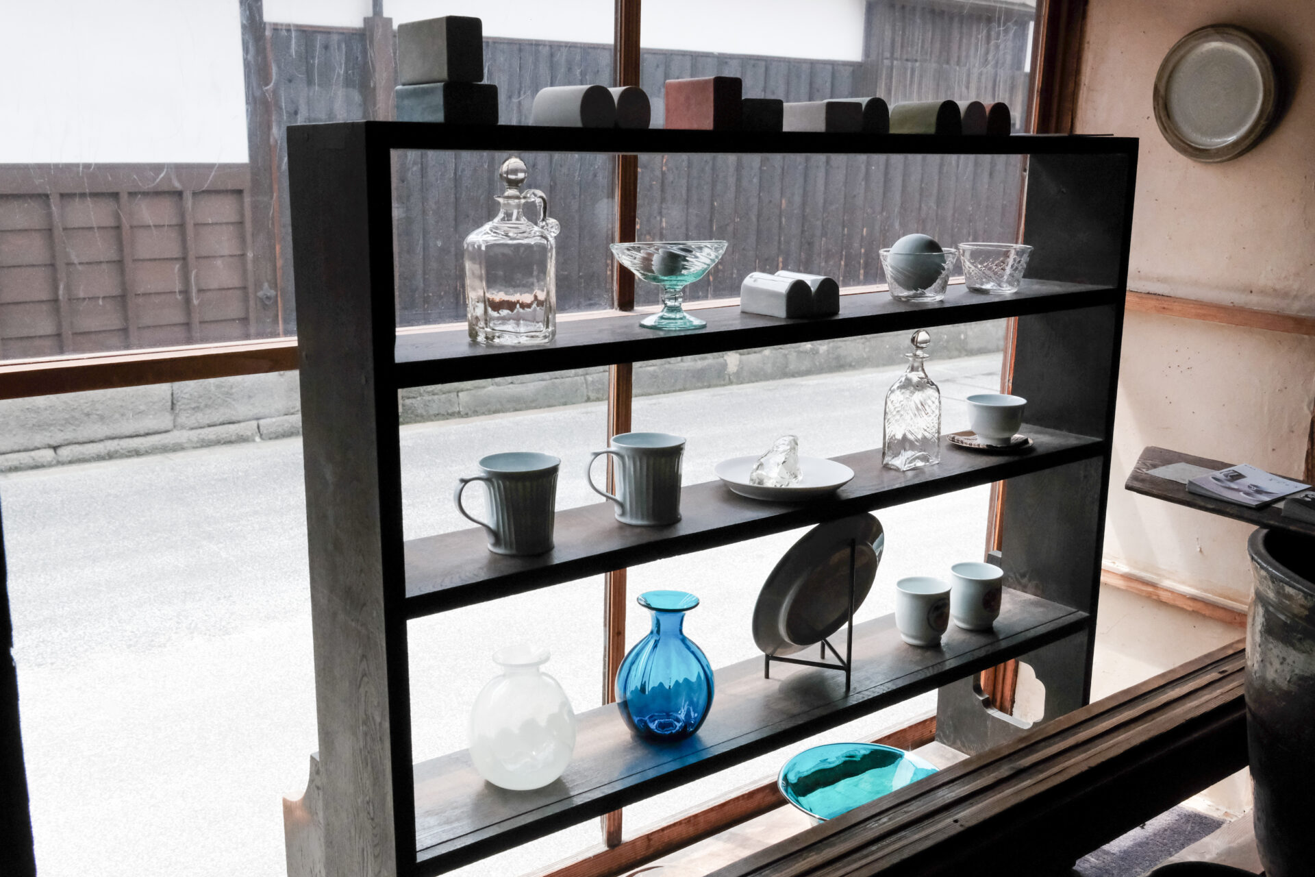 店先のガラス作品