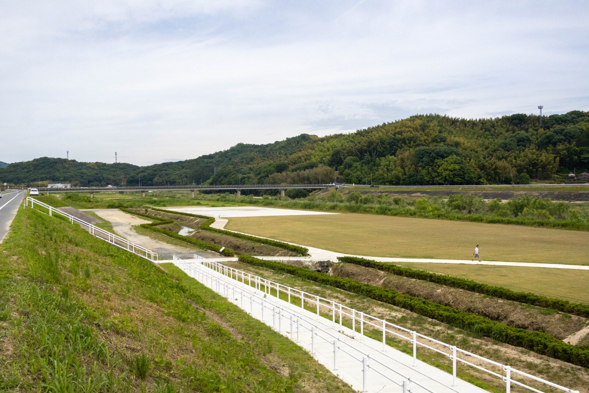 スタート・ゴール地点となるスポーツ広場