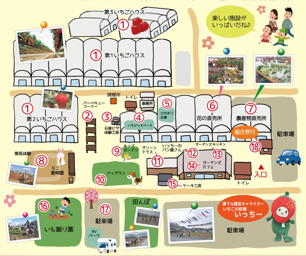 農マル園芸吉備路農園園内マップ