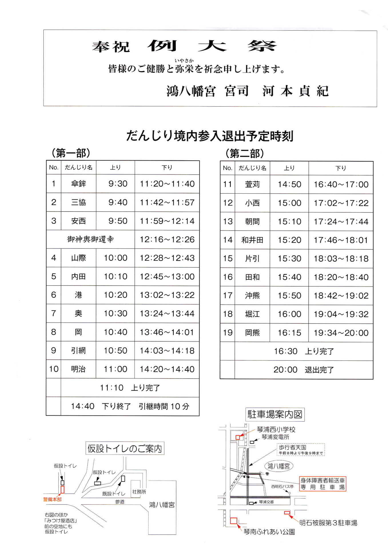 当日のスケジュール
