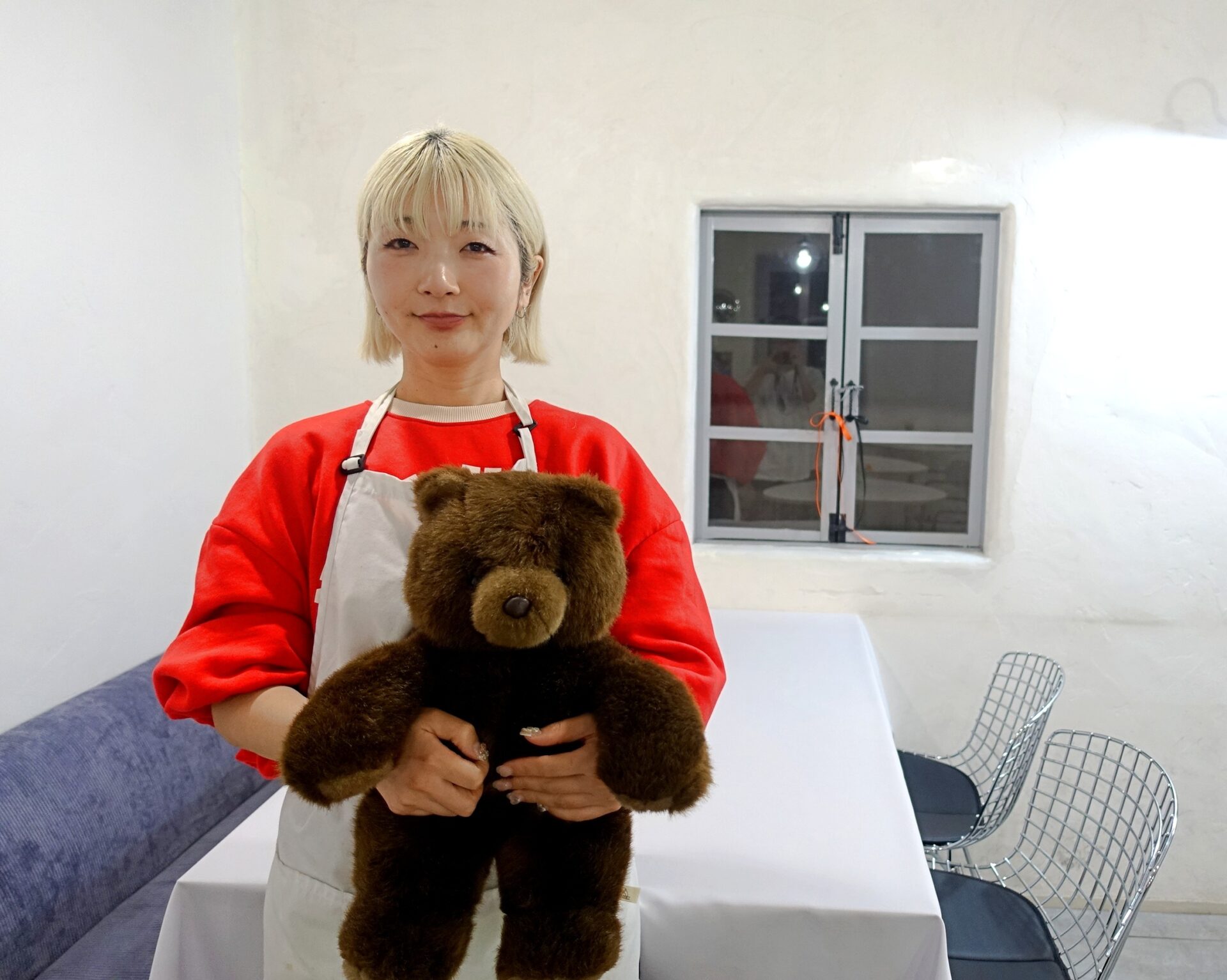 店主の清水じゅんこさん店のメインキャラクターの「くまちゃん」