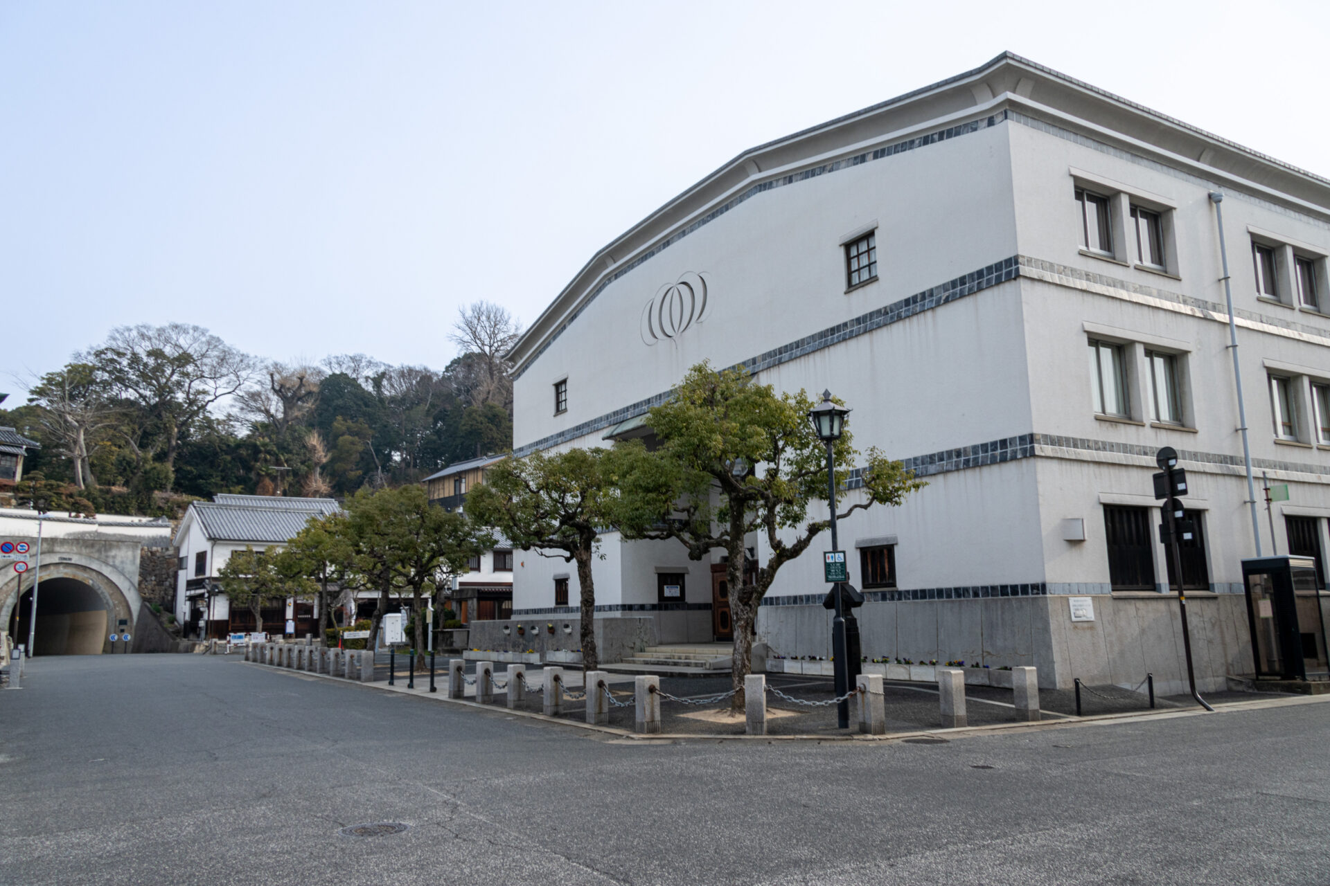 現在の倉敷公民館付近 この付近が入江だった