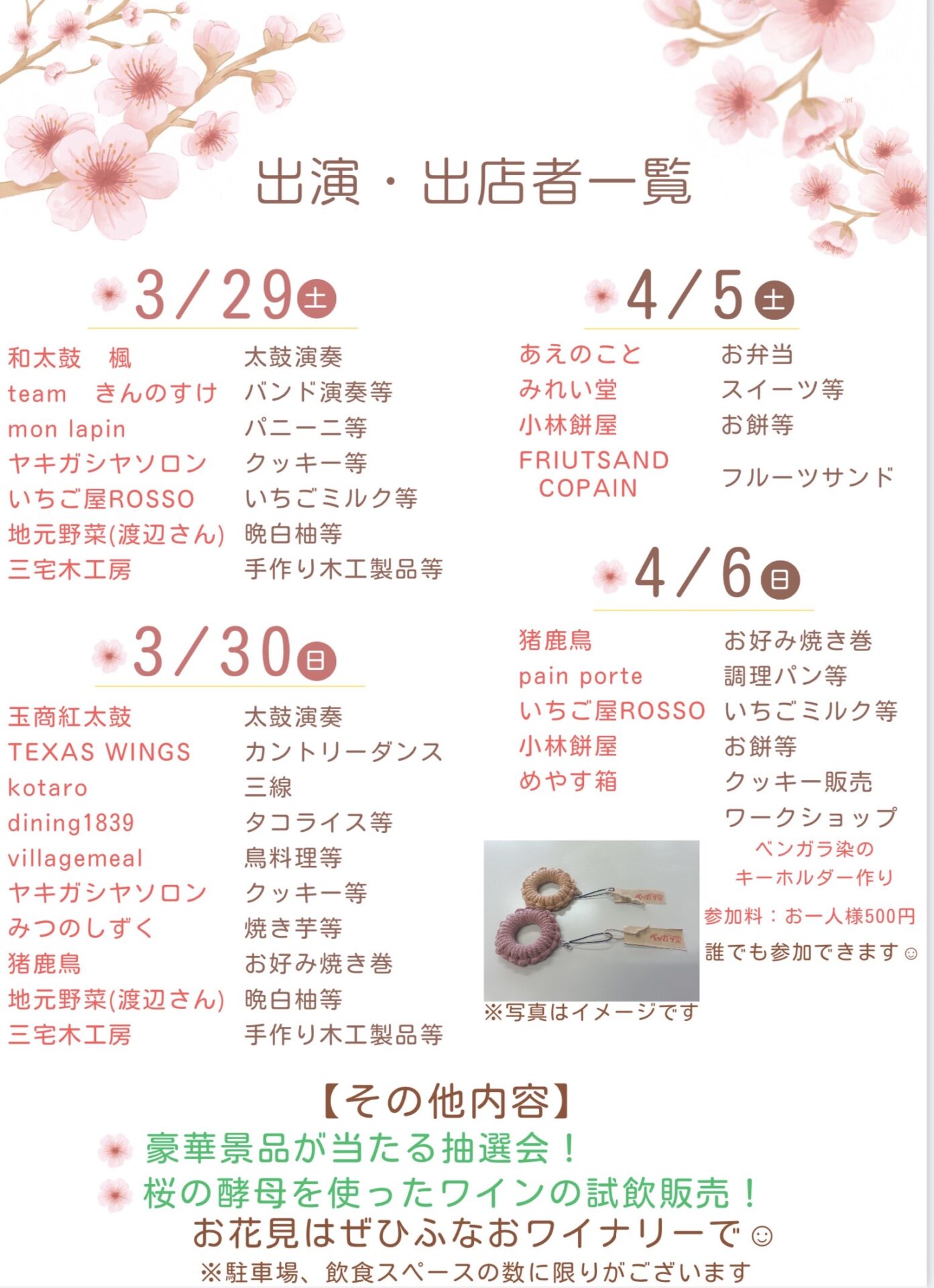 ワイナリーさくらまつりチラシ裏