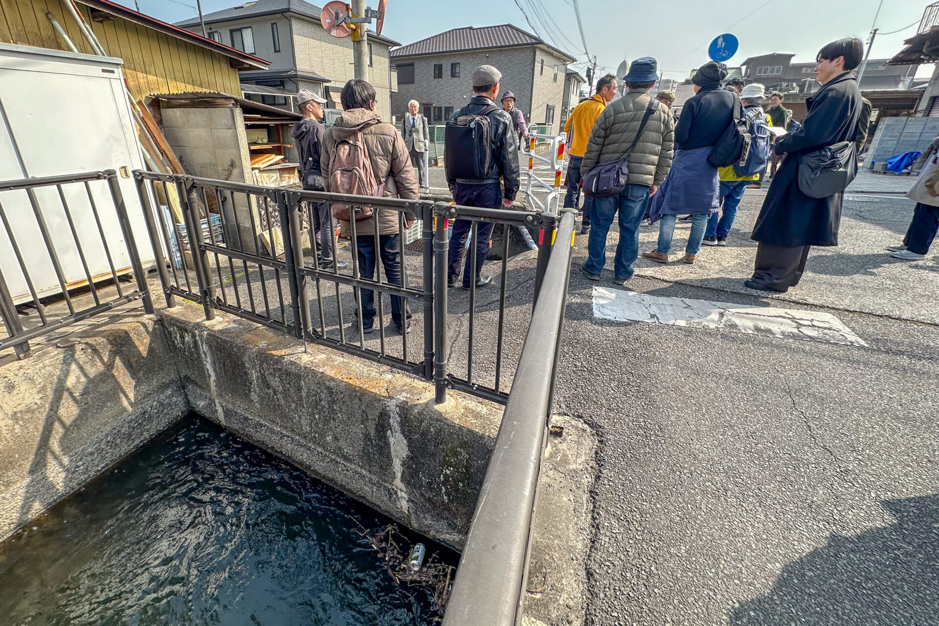 伏越と呼ばれる用水路と用水路が十字に交差している場所