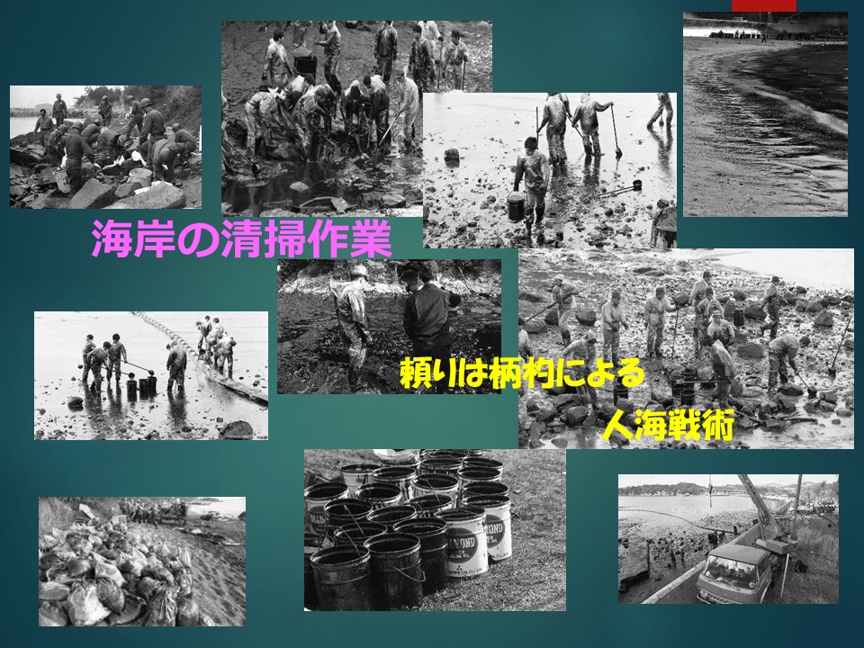 人海戦術による海岸の清掃作業 講演会資料より