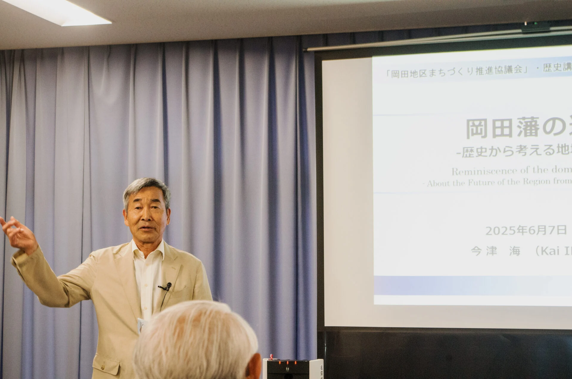 岡田地区まちづくり推進協議会 黒瀬会長による挨拶